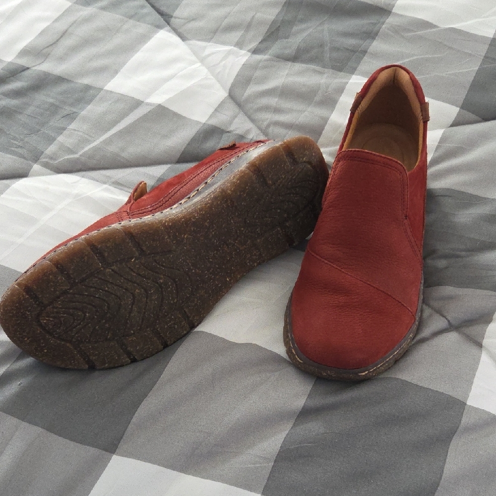 Clarks Red Slip-On Casual Shoes